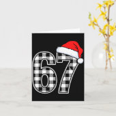 67 Funny Christmas Plaid Kids Xmas 6 7  Karte (Gelbe Blume)