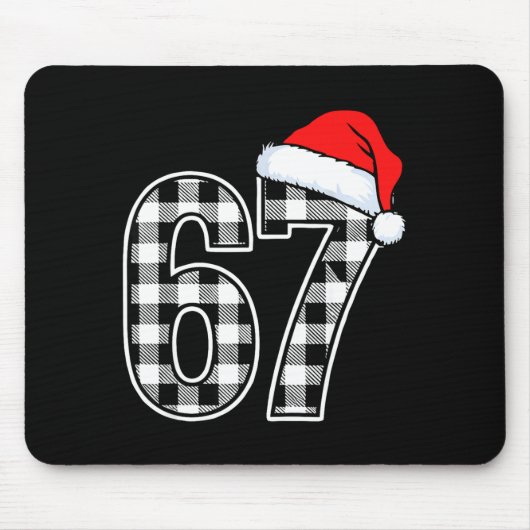 67 Funny Christmas Plaid Kids Xmas 6 7 Mousepad (Vorne)