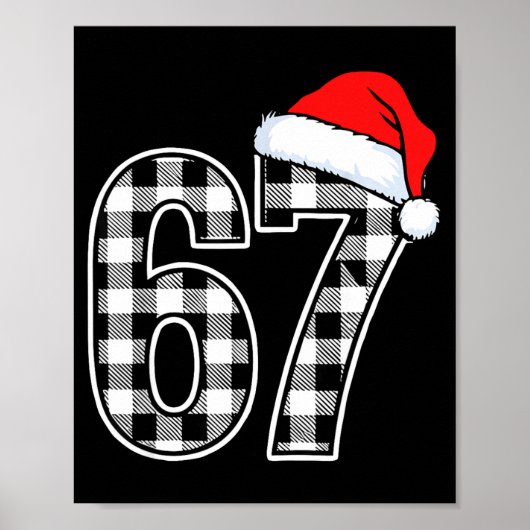 67 Funny Christmas Plaid Kids Xmas 6 7 Poster (Vorne)