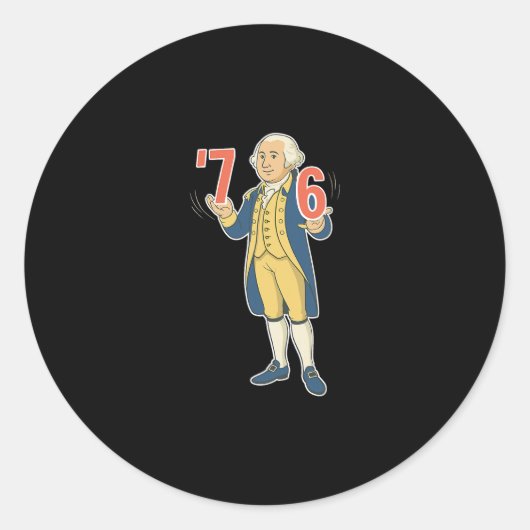 67 Funny George Washington Meme Six Seven Gen Alph Runder Aufkleber (Vorderseite)