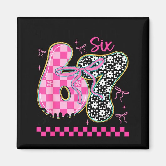 67 Funny Meme Filled With Hearts Six Seven Valenti Magnet (Vorne)