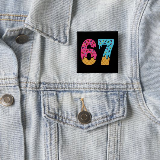 67 Funny Meme Ice Cream Six Seven Gen Alpha Button (Beispiel)