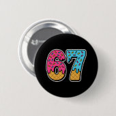 67 Funny Meme Ice Cream Six Seven Gen Alpha Button (Vorne & Hinten)