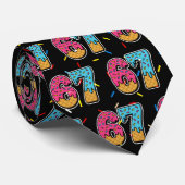 67 Funny Meme Ice Cream Six Seven Gen Alpha Krawatte (Gerollt)