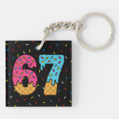 67 Funny Meme Ice Cream Six Seven Gen Alpha Schlüsselanhänger (Rückseite)