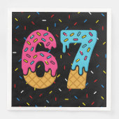 67 Funny Meme Ice Cream Six Seven Gen Alpha Serviette (Vorderseite)