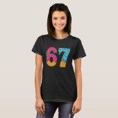 67 Funny Meme Ice Cream Six Seven Gen Alpha T-Shirt (Vorne ganz)
