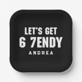 67 Funny Meme Lasst uns sechs Seven Sendy 6 7endy Pappteller (Vorderseite)