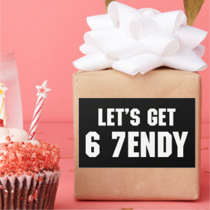 67 Funny Meme Lasst uns sechs Seven Sendy 6 7endy  Rechteckiger Aufkleber