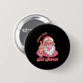67 Funny Meme Merry Xmas Santa Says Six Seven Chri Button (Vorne & Hinten)