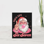 67 Funny Meme Merry Xmas Santa Says Six Seven Chri Karte (Vorderseite)