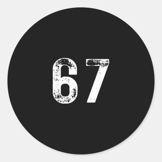 67 - Funny Meme Runder Aufkleber (Vorderseite)