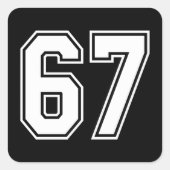 67 Funny Meme Six Seven Gen Alpha Quadratischer Aufkleber (Vorderseite)