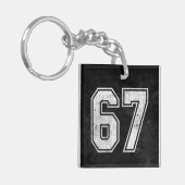 67 Funny Meme Six Seven Gen Alpha Schlüsselanhänger (Vorderseite links)