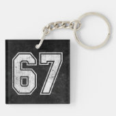 67 Funny Meme Six Seven Gen Alpha Schlüsselanhänger (Rückseite)