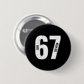67 Funny Meme Six Seven Retro  Button (Vorne & Hinten)
