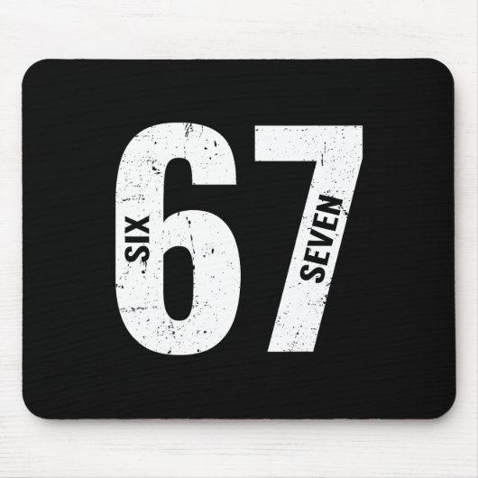 67 Funny Meme Six Seven Retro  Mousepad (Vorne)
