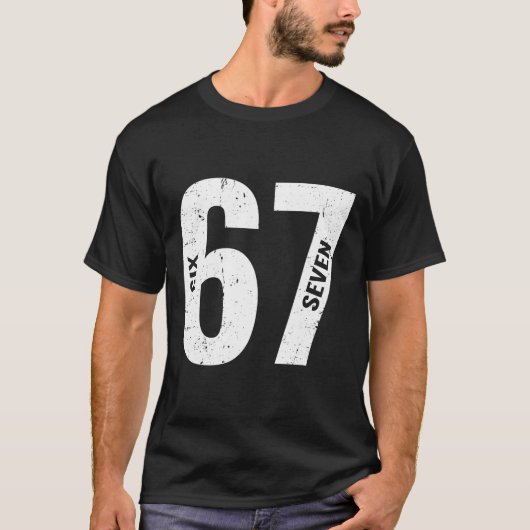 67 Funny Meme Six Seven Retro T-Shirt (Vorderseite)