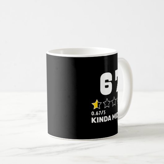 67 Funny Rating Meme Six Seven Kinda Mid Tbh Aura Kaffeetasse (VorderseiteRechts)
