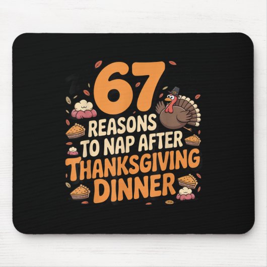 67 Funny Six Seven Gen Alpha Meme Turkey Thanksgiv Mousepad (Vorne)