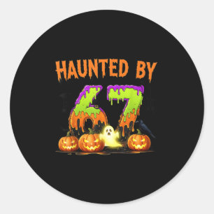 67 Funny Six Seven Gen Alpha Z Halloween 67 Haunte Runder Aufkleber