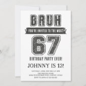 67 Funny Six Seven Party Teen Boy Birthday Einladung (Vorderseite)
