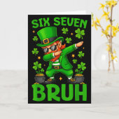 67 Funny St. Patrick's Day Six Seven Meme Leprecha Karte (Gelbe Blume)