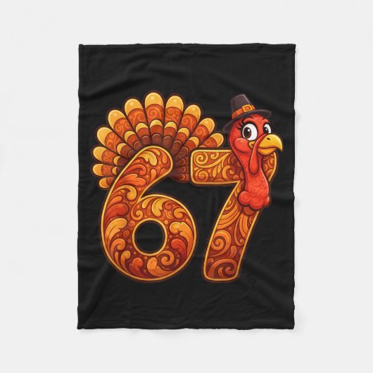 67 Funny Thanksgiving Turkey Meme Six Seven 6 7  Fleecedecke (Vorderseite)