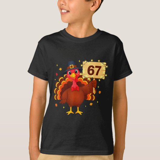 67 Funny Thanksgiving Turkey Meme Six Seven 6 7 Gi T-Shirt (Vorderseite)