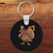 67 Funny Thanksgiving Turkey Meme Six Seven 6 7  Schlüsselanhänger (Vorderseite)
