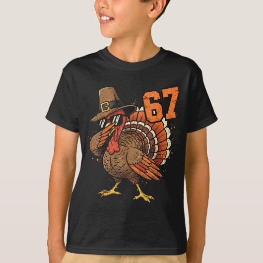 67 Funny Thanksgiving Turkey Meme Six Seven 6 7  T-Shirt (Vorderseite)