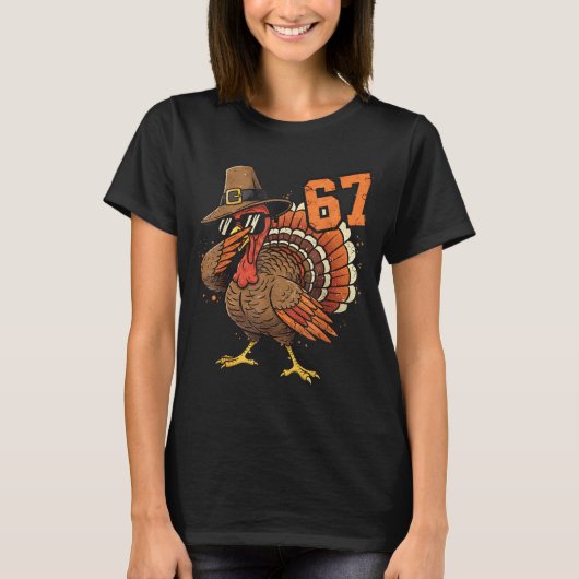 67 Funny Thanksgiving Turkey Meme Six Seven 6 7  T-Shirt (Vorderseite)