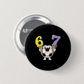 67 Fußball Byll Sechs Sieben Eiscreme-Tropf Lustig Button (Vorne & Hinten)