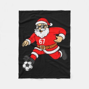 67 Fußball Santa Six Seven Meme Weihnachten Sport Fleecedecke