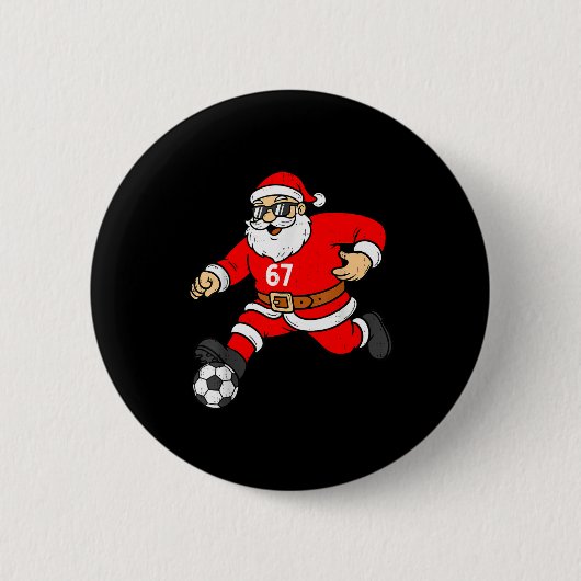 67 Fußball Santa Six Seven Meme Weihnachten Srt Mä Button (Vorderseite)