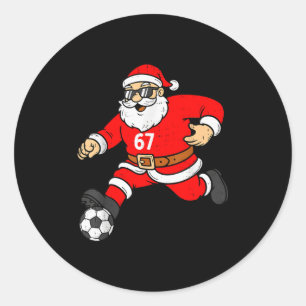 67 Fußball Santa Six Seven Meme Weihnachten Srt Mä Runder Aufkleber