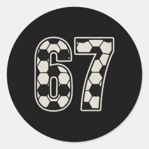67 Fußball Sechs Sieben 6 7 Meme 67 _1  Runder Aufkleber