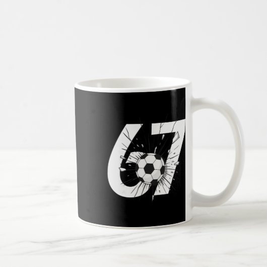67 Fußball Sechs Sieben 6 7 Meme 67 _3 Kaffeetasse (Rechts)