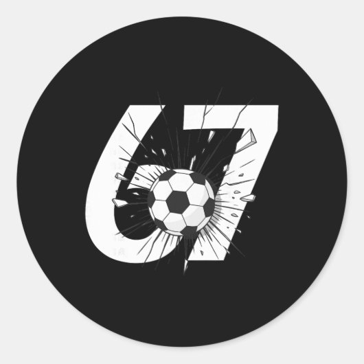 67 Fußball Sechs Sieben 6 7 Meme 67 _3 Runder Aufkleber (Vorderseite)