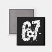 67 Fußball Sechs Sieben 6 7 Meme 67 Magnet (Vorderseite/Rückseite)