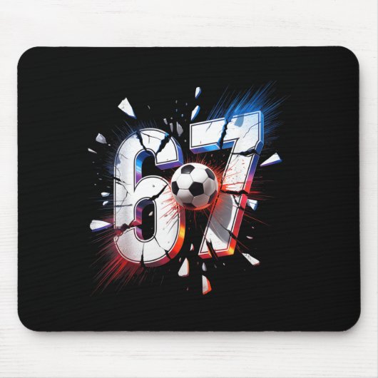 67 Fußball Sechs Sieben 6 7 Meme 67 Mousepad (Vorne)