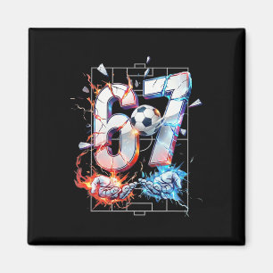 67 Fußball Sechs Sieben Fußball 6 7 Kinder Jungen  Magnet