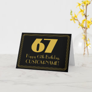 67. Geburtstag: Art Deco Inspiriert Look "67" & Na Karte