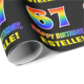 67. Geburtstag: Bold, Fun, Simple, Rainbow 67 Geschenkpapier (Rolleneckpunkt)