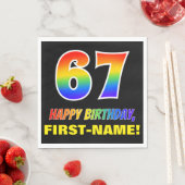 67. Geburtstag: Bold, Fun, Simple, Rainbow 67 Serviette (Beispiel)