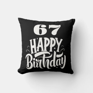 67. Geburtstag chic schwarz weiß Kissen