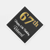 67. Geburtstag ~ Elegante Luxuriöse Imitate Gold L Serviette (Ecke)