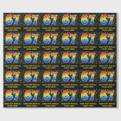 67. Geburtstag: Farbige Musiksymbole, Regenbogen 6 Geschenkpapier (Flach)