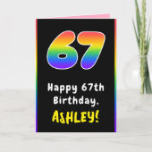 67. Geburtstag: Farbiger Regenbogen # 67, Individu Karte (Vorderseite)