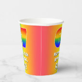 67. Geburtstag: Farbiges, lustiges Regenbogenmuste Pappbecher (Rechts)